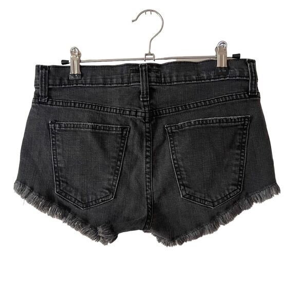 Current/Elliott 24 The Gam Short Dust Destroy Aged Soft Black Raw Hem - Picture 7 of 9
